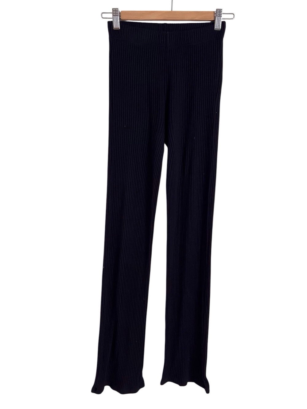 Reformation Women’s Rib Knit Pant Flare Bootleg Slim Leg Normcore Neutral XS